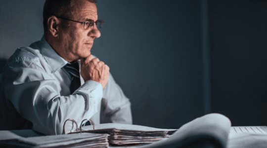 Businessman-resolving-problem